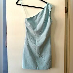 Revolve Baby Blue One-Shoulder Mini Dress
